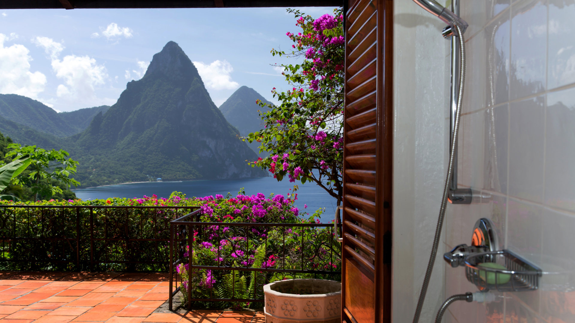 St. Lucia Real Estate Tamarind House Villa shower