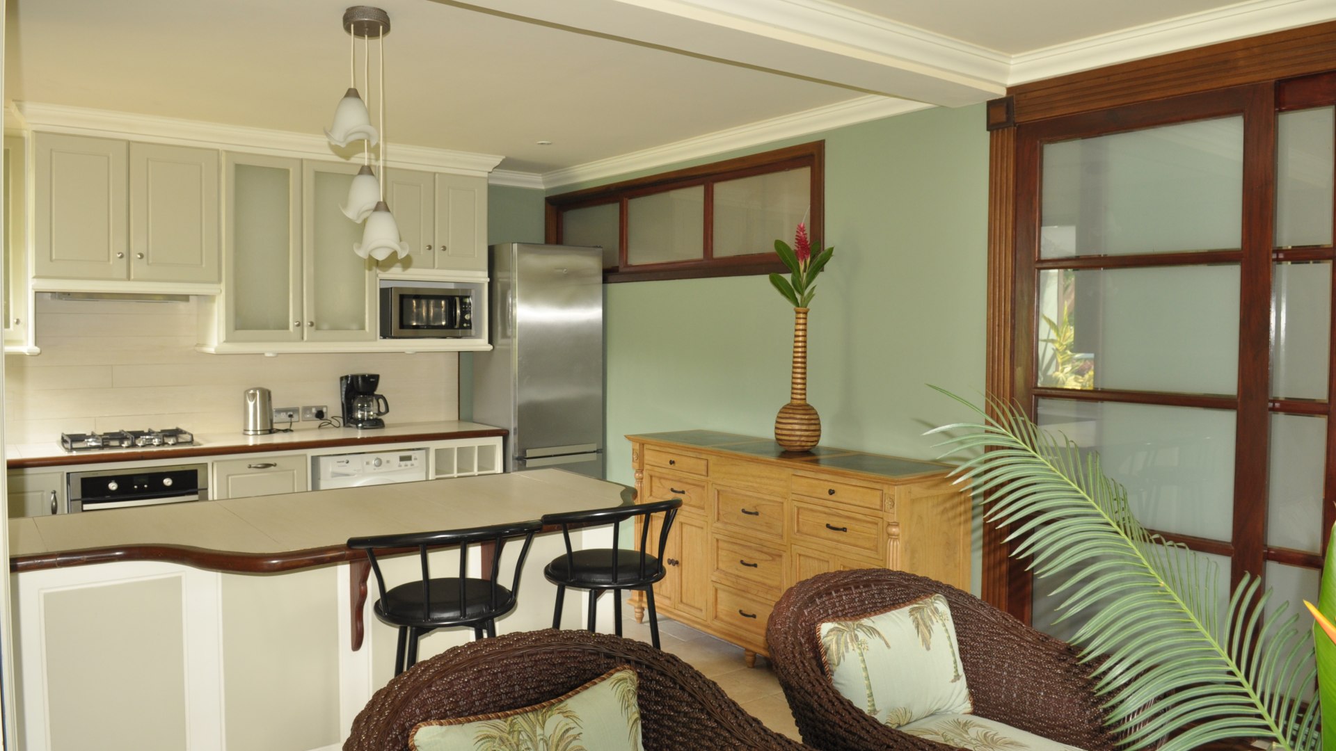 St. Lucia Real Estate C'est La Vie Villa kitchen stools